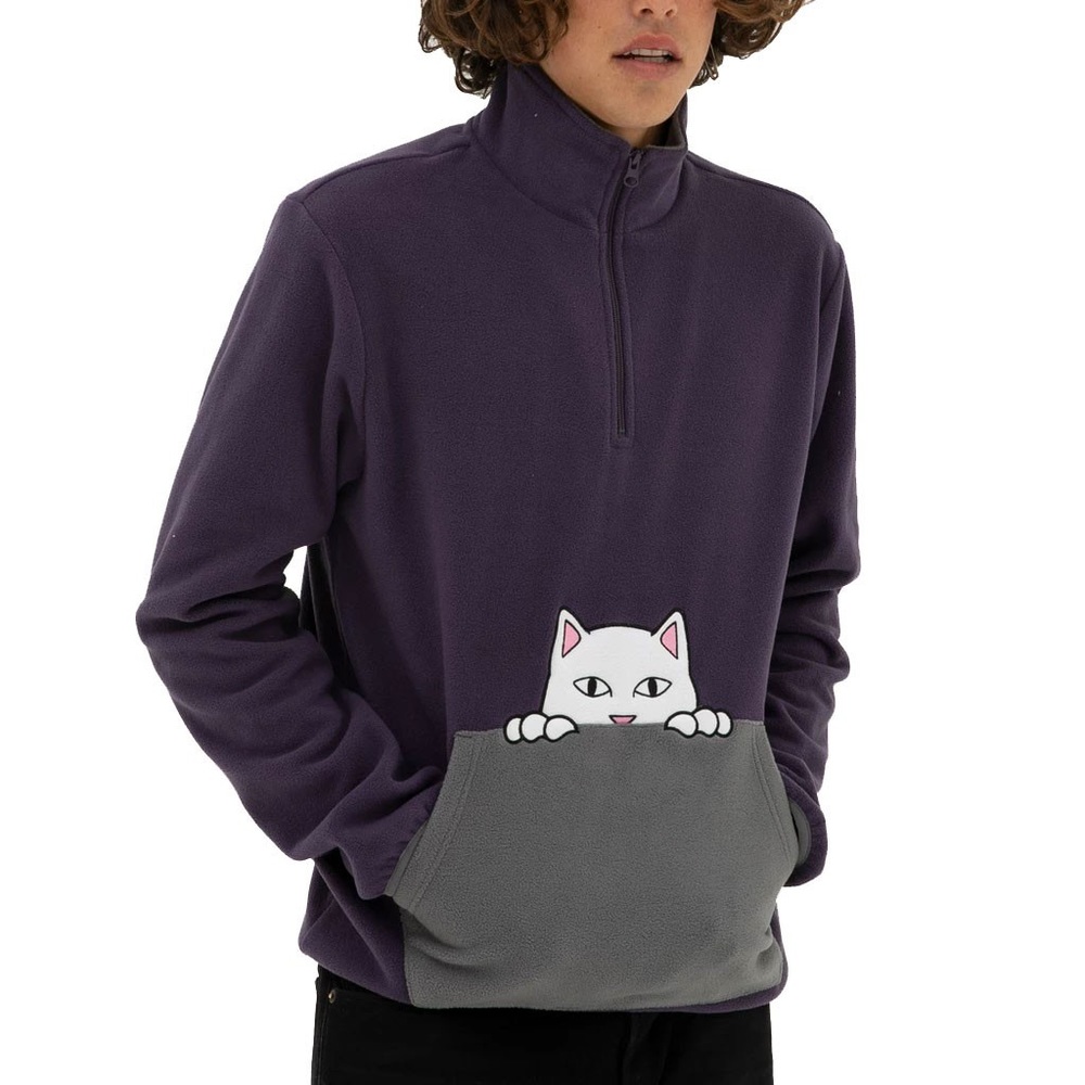 RIPNDIP "Peek A Nermal" Half Zip Up Sweatshirt